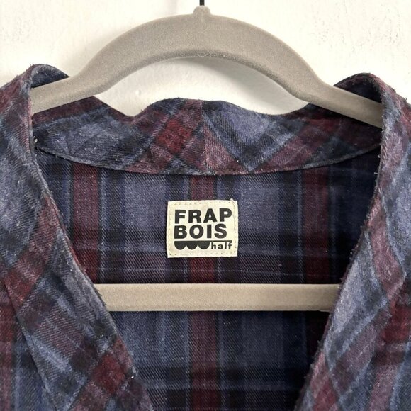 Frapbois Half Japanese Brand Blue and Red Plaid Long Sleeve Dress Women’s Size 1 - Picture 3 of 12